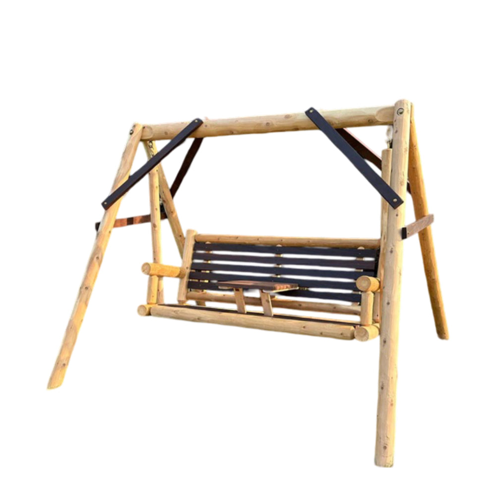 ThermaFusion Cedar Log Tete-A-Tete Yard Swing