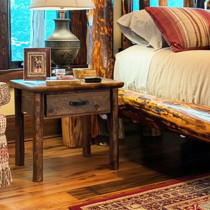 Olde Towne 1 Drawer Log Nightstand