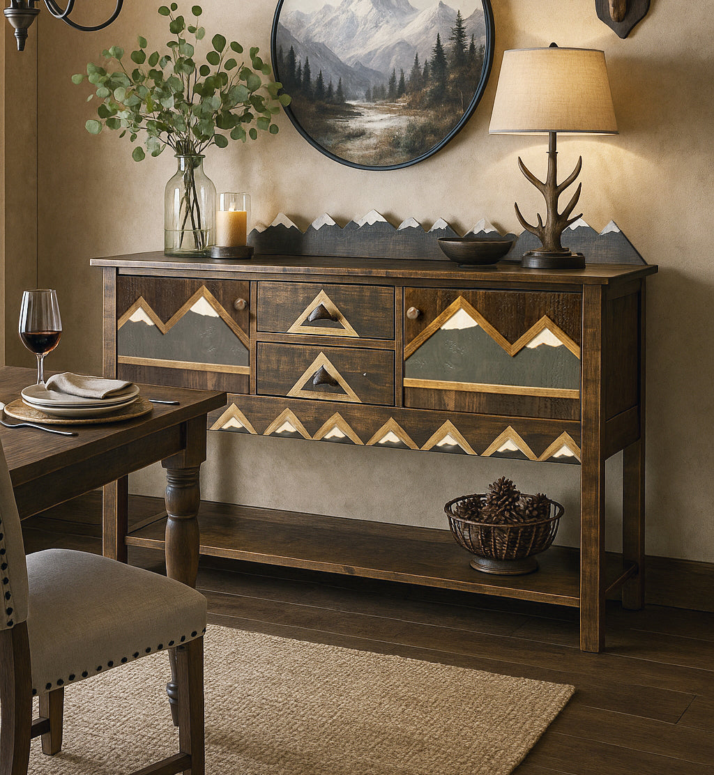 Rocky Mountain 2 Door 2 Drawer Server with Backsplash