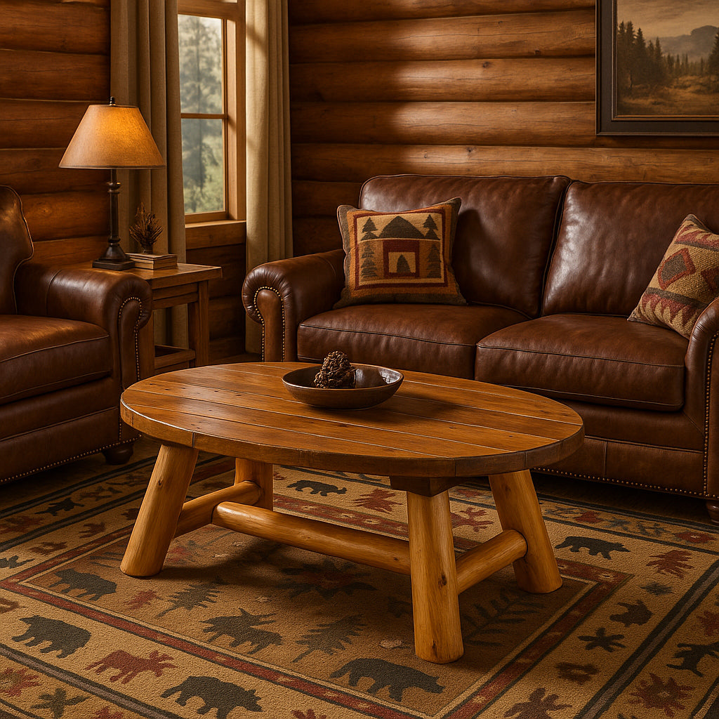 Great Lakes Timber Log Oval Coffee Table