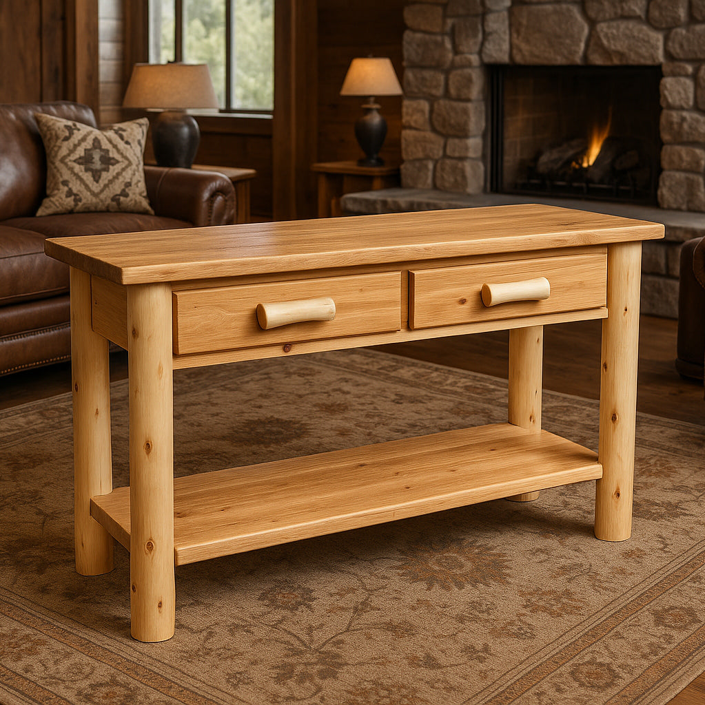Great Lakes Timber Cedar 2 Drawer Sofa Table