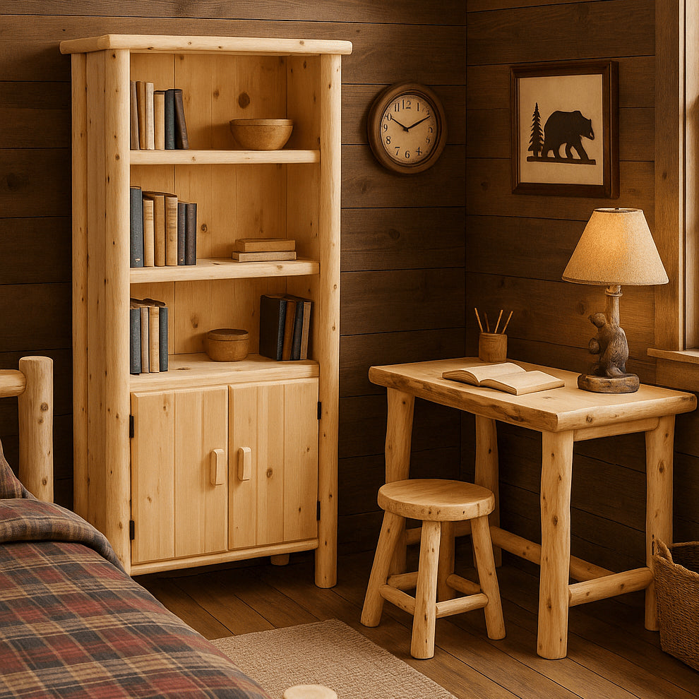 Great Lake Timber Cedar Log Writing Desk