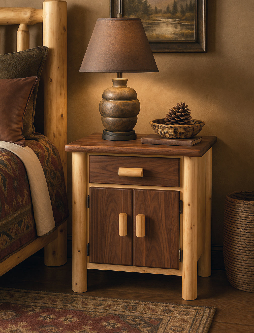 Great Lakes Timber Cedar Log Bookshelf