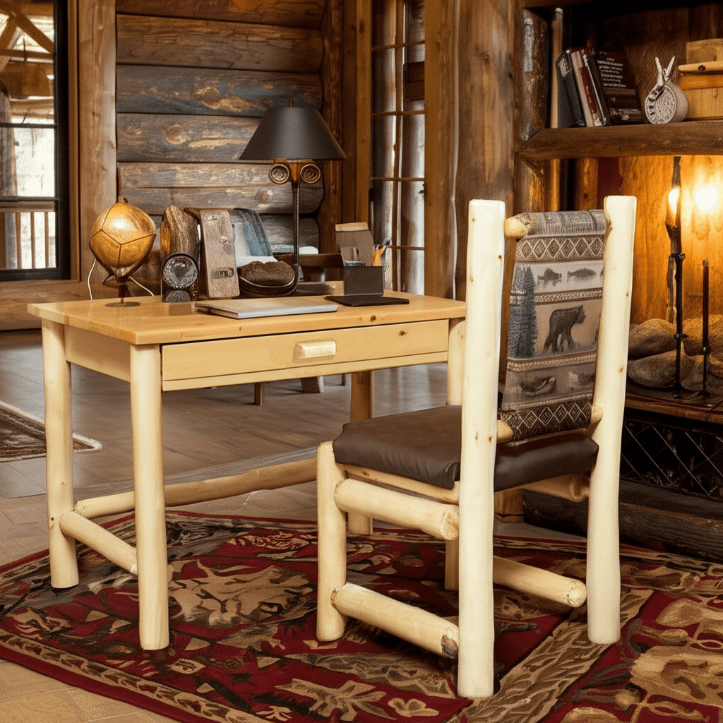 Great Lake Timber Cedar Log Writing Desk