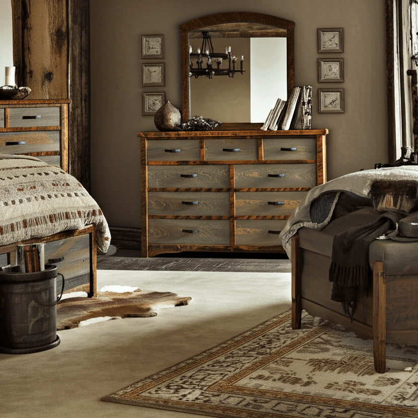 Sawmill Rough Sawn 9 Drawer Dresser
