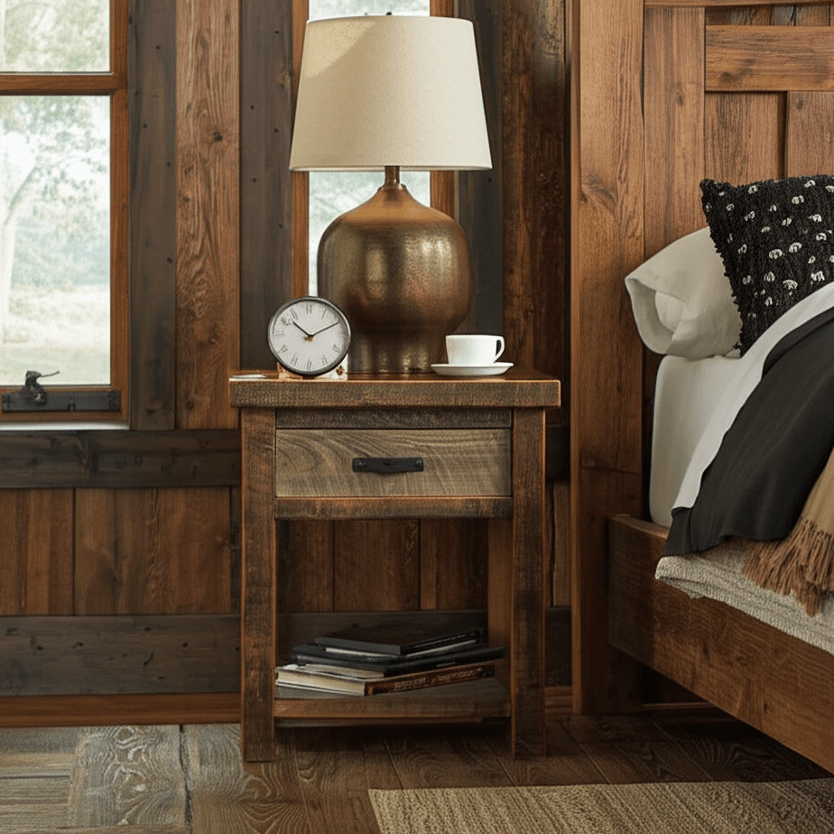 Sawmill 1 Drawer Nightstand with Shelf