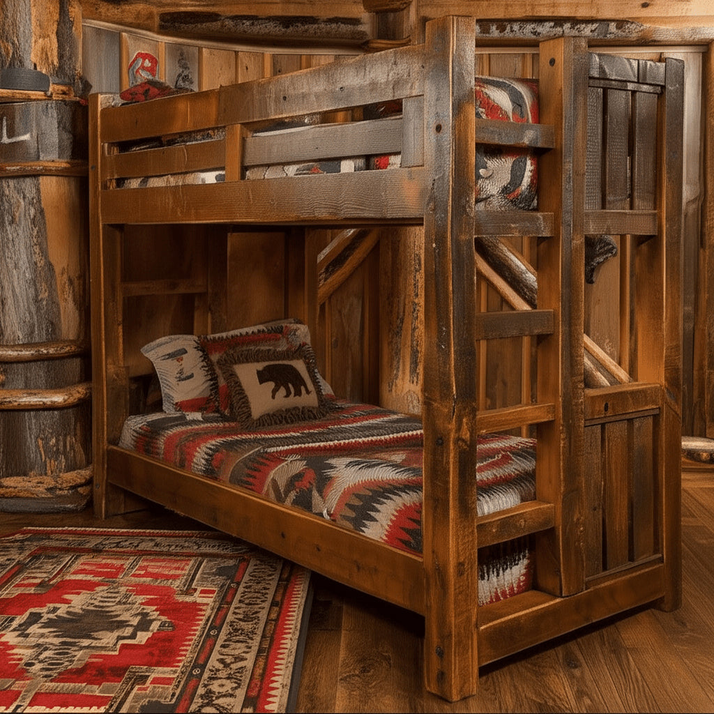 Sawmill Rough Sawn Twin over Twin Bunk Bed