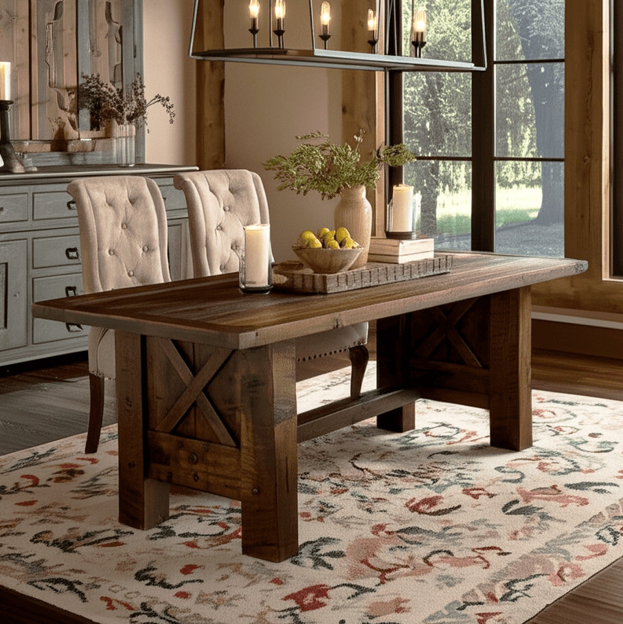 Western Winds Barn Door Trestle Dining Table