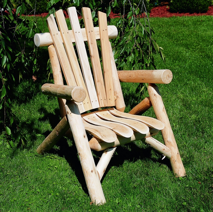 Take a rest in the yard with Cedar Log Lounge Chair