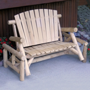 Take a seat on this double glider and relax from your porch.