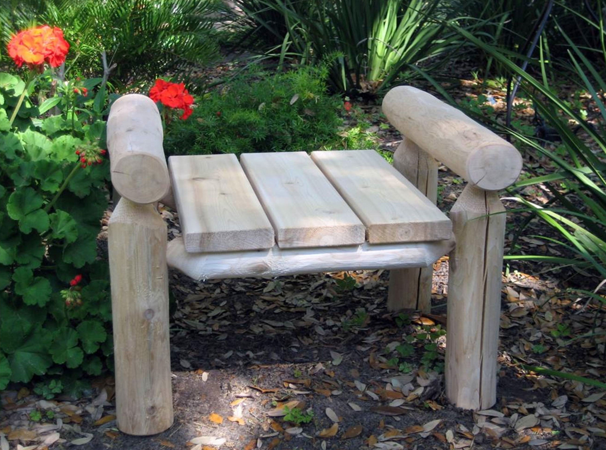 Lakeland Mills CFU329 Cedar Log Vista Tete Outdoor Chairs Natural 